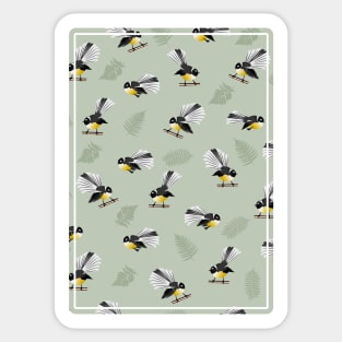 New Zealand Bird Pattern Fantails Sticker